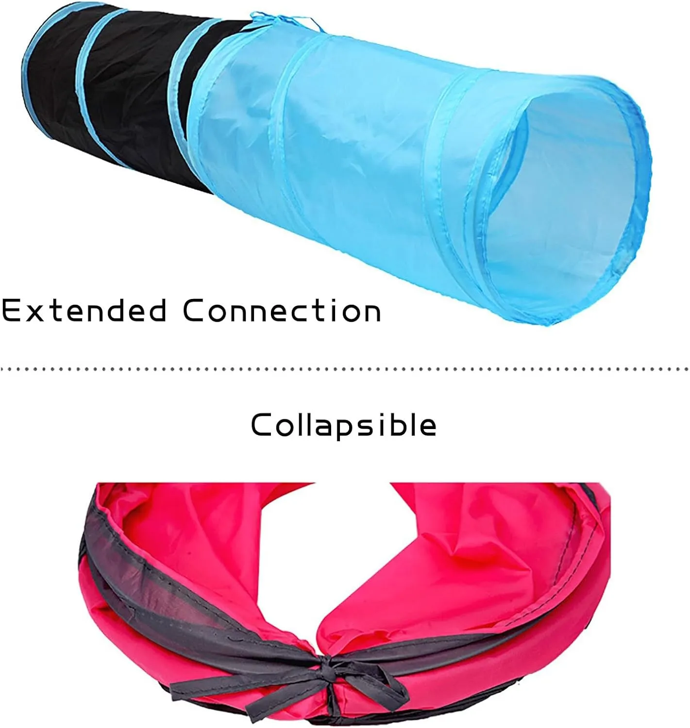 iCAGY Cat Tunnel for Indoor Cats Interactive, Rabbit Tunnel Toys, Pet Toys Play Tunnels for Cats Kittens Rabbits Puppies Crinkle Pop Up Sky Blue 20"