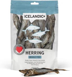 Icelandic  Whole Fish Herring - 3oz Bag - Dog Treats, Pure Wild-Caught & Air-Dried, Single Ingredient Snack, Pet Chew, Just The Fish Nothing Else
