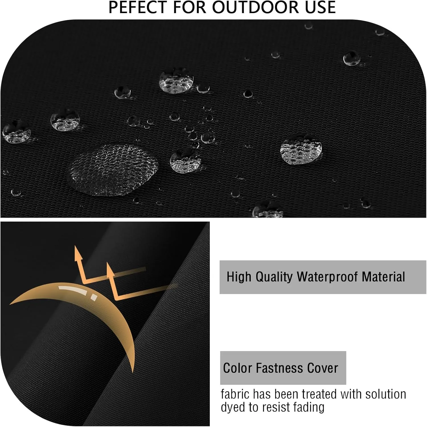 idee-home Outdoor Bench Cushion Waterproof, Bench Cushions for Outdoor Furniture, Patio Porch Swing Replacement Seat Pad with Ties for Garden Backyard, 42 x 18 Inch Black