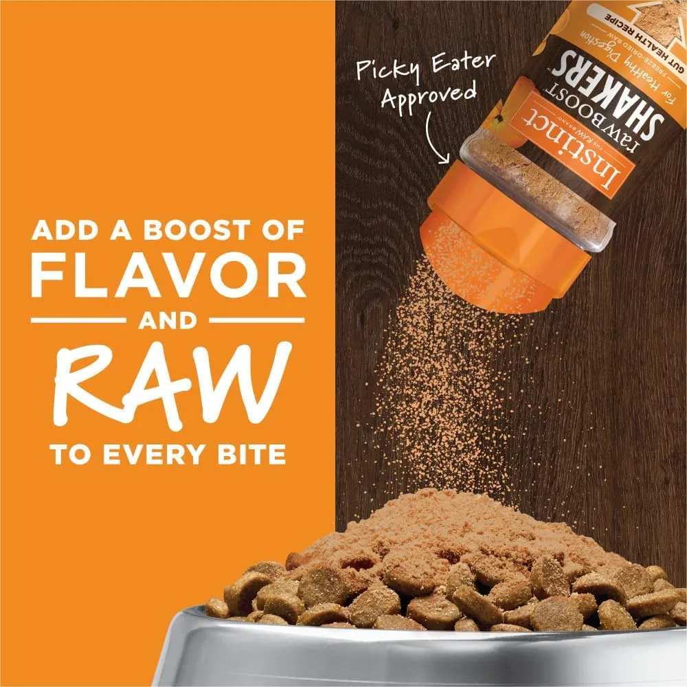 Instinct Raw Boost Shakers, Freeze-Dried Dog Food Powder Topper, Chicken - Gut Health, 5.5 oz. Bottle