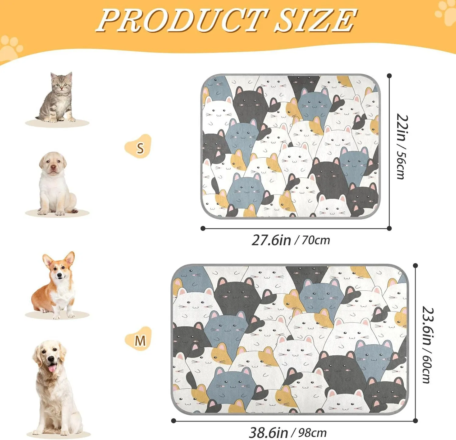 JSTEL Cat Cooling Pad Ice Silk Cooling Mat Washable Pet Cooling Mat Folding Summer Sleeping Mat 23.6x38.6 inch, Non-Toxic Gel, No Water or Electricity Needed for This Dog Cooling Pad,21