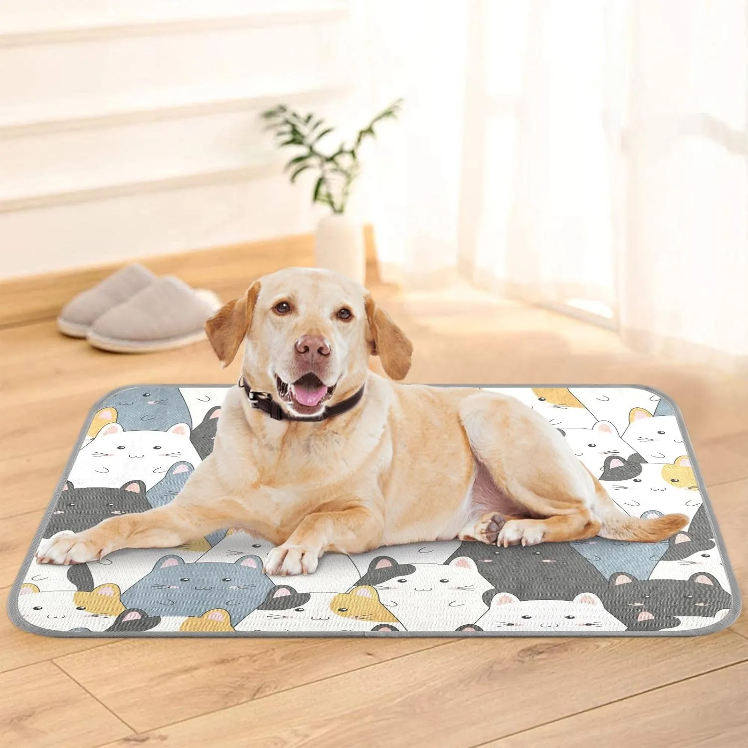 JSTEL Cat Cooling Pad Ice Silk Cooling Mat Washable Pet Cooling Mat Folding Summer Sleeping Mat 23.6x38.6 inch, Non-Toxic Gel, No Water or Electricity Needed for This Dog Cooling Pad,21