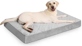Jumbo Dog Bed - Extra Large, Orthopedic with Removable Washable Cover, Non-Slip Bottom, Suitable for Crate, 53x36 Inch, Light Gray