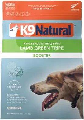 K9 Natural Grain-Free Freeze-Dried Dog Food Supplement Booster, Lamb Green Tripe 1.5lb
