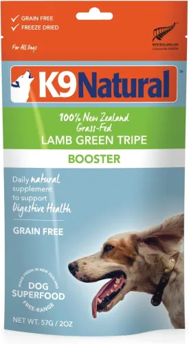 K9 Natural - Grain Free Freeze Dried Dog Food Supplement Booster - Lamb Green Tripe, 2oz