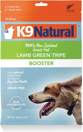 K9 Natural - Grain Free Freeze Dried Dog Food Supplement Booster - Lamb Green Tripe, 7oz