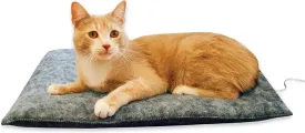 K&H Pet Products Amazin Kitty Pad Heated, Indoor Heated Cat Bed Traps Pet Hair and Dander, Washable Cat Mat, Gray 15 X 20 Inches, Heated 1-Pack