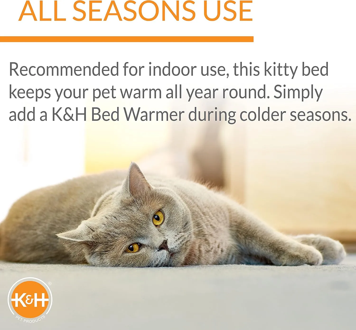 K&H Pet Products Amazin Kitty Pad Heated, Indoor Heated Cat Bed Traps Pet Hair and Dander, Washable Cat Mat, Gray 15 X 20 Inches, Heated 1-Pack