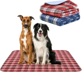 KOOLTAIL Reusable Puppy Pads, 2 Pack Washable Pee Pads for Dogs-Waterproof Non-Slip Plaid Puppy Training Pads, Absorbent Whelping Pads for Potty, Crate, Playpen, Bed, Sofa, Dog Large Mat, 36"x 48"