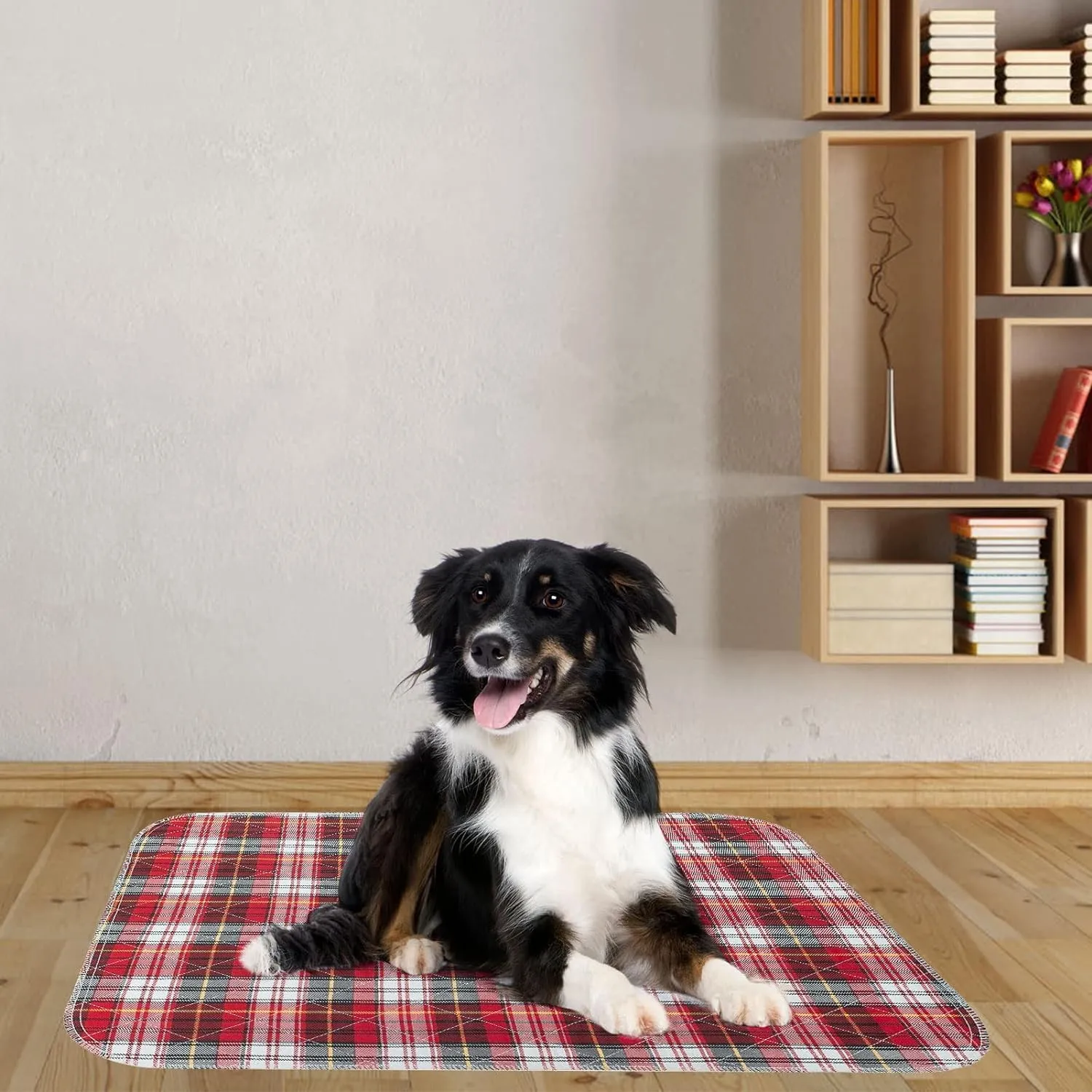 KOOLTAIL Reusable Puppy Pads, 2 Pack Washable Pee Pads for Dogs-Waterproof Non-Slip Plaid Puppy Training Pads, Absorbent Whelping Pads for Potty, Crate, Playpen, Bed, Sofa, Dog Large Mat, 36"x 48"
