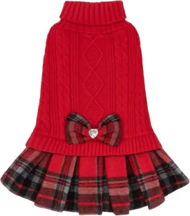 KYEESE Dog Christmas Sweater Comfy Dog Sweater Warm Medium Dog Sweater with Bowtie Soft Dog Sweater for Medium Dogs Girl Turtleneck Dog Sweater Medium Size Dog Stretchy Dog Clothes Dog Sweater Dress