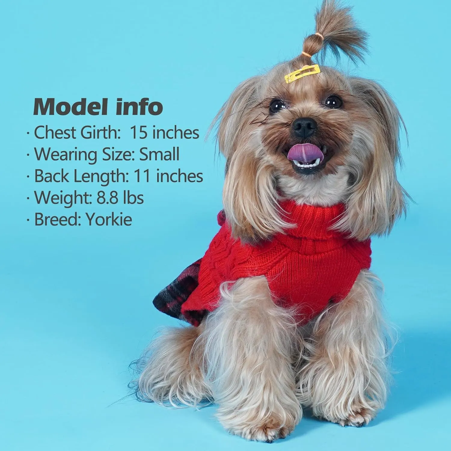 KYEESE Dog Christmas Sweater Comfy Dog Sweater Warm Medium Dog Sweater with Bowtie Soft Dog Sweater for Medium Dogs Girl Turtleneck Dog Sweater Medium Size Dog Stretchy Dog Clothes Dog Sweater Dress