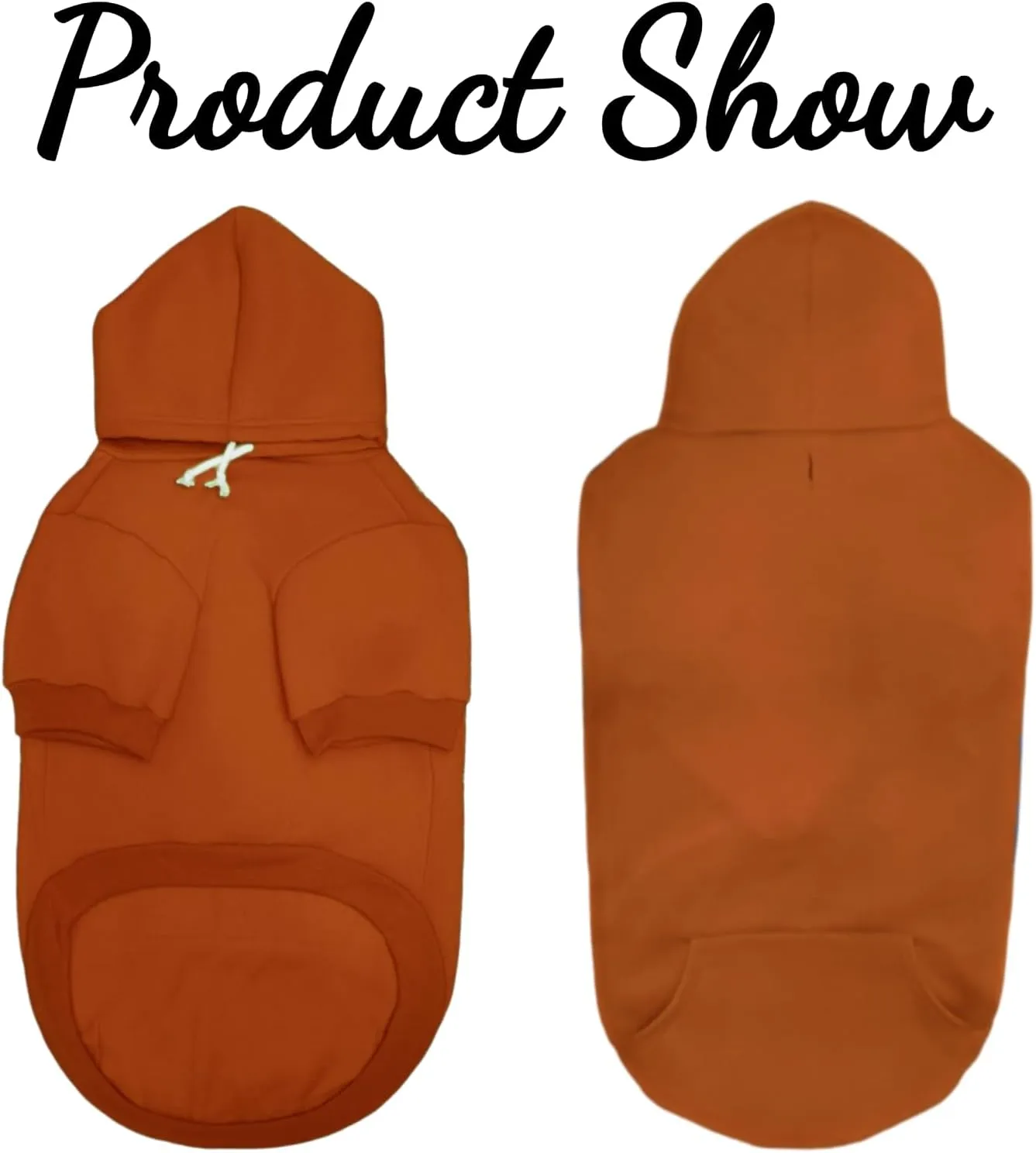 Large Dog Hoodie Sweater with Leash Hole and Pocket, Fleece Lined Hooded Large Dog Sweatshirt, Soft Warm Winter Clothes for Medium Large Dogs & Cats (Brown Dog Hoodie, 3XL)