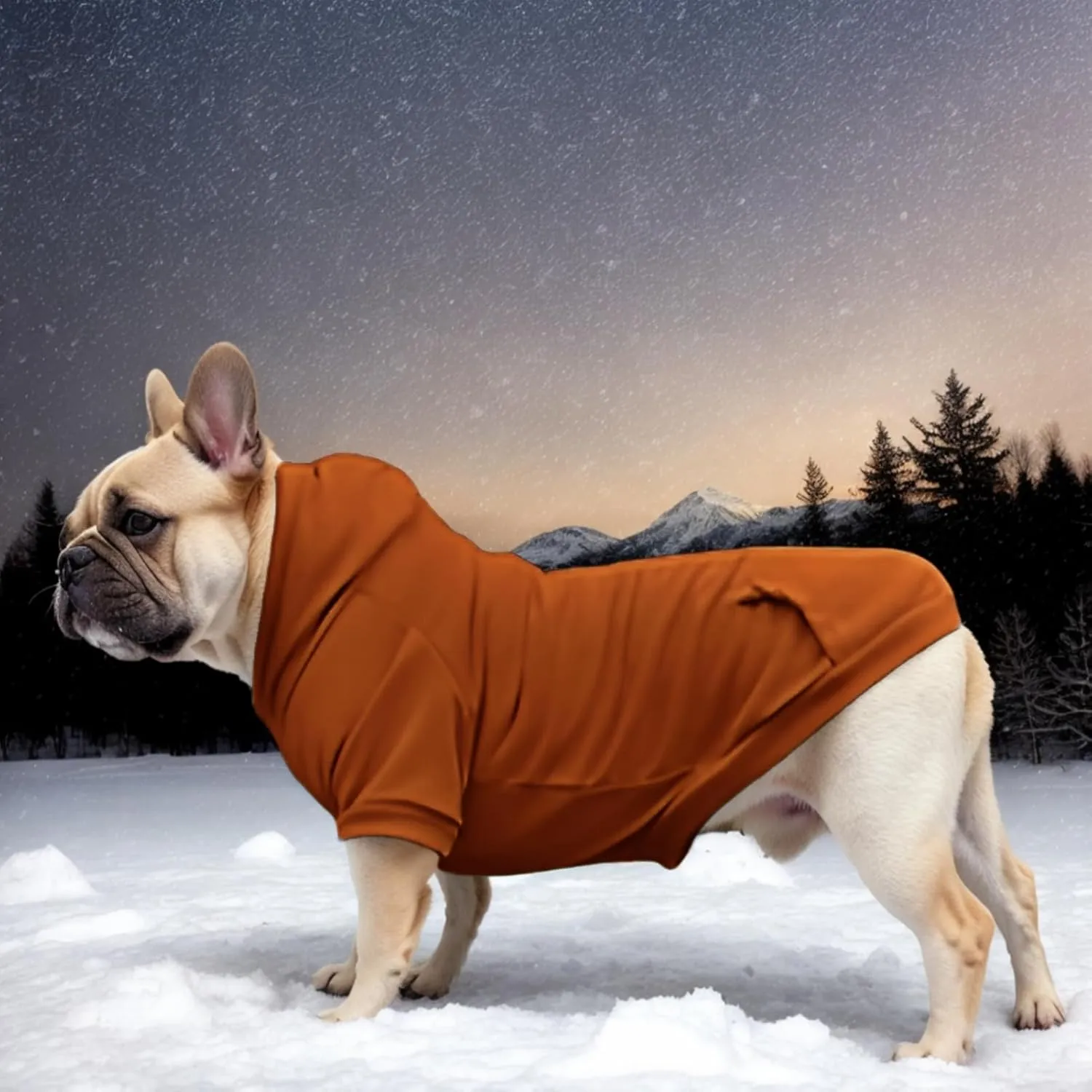 Large Dog Hoodie Sweater with Leash Hole and Pocket, Fleece Lined Hooded Large Dog Sweatshirt, Soft Warm Winter Clothes for Medium Large Dogs & Cats (Brown Dog Hoodie, 3XL)