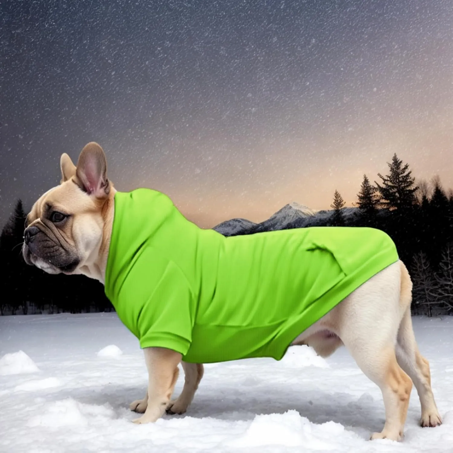 Large Dog Hoodie Sweater with Leash Hole and Pocket, Fleece Lined Hooded Large Dog Sweatshirt, Soft Warm Winter Clothes for Medium Large Dogs & Cats (Green Dog Hoodie, 3XL)