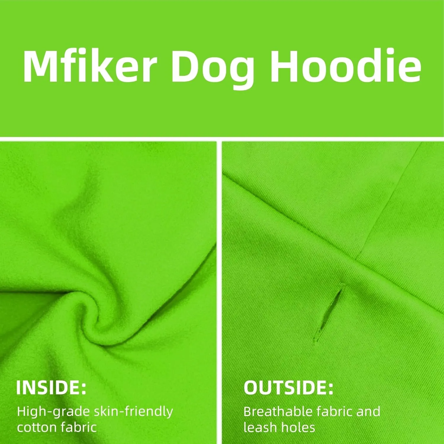 Large Dog Hoodie Sweater with Leash Hole and Pocket, Fleece Lined Hooded Large Dog Sweatshirt, Soft Warm Winter Clothes for Medium Large Dogs & Cats (Green Dog Hoodie, 3XL)