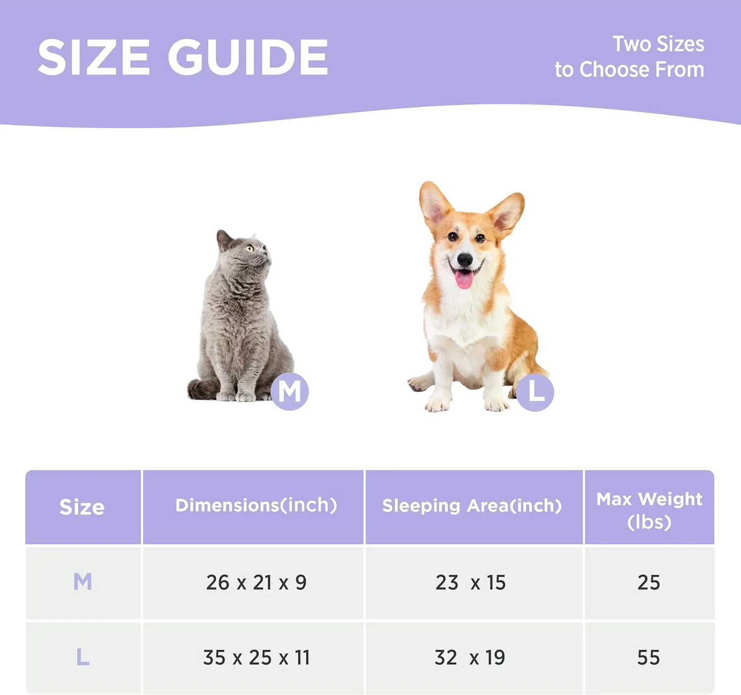 Lesure Cute Cat Bed Indoor - Furry Cat Bed Large, Washable Calming Small Dog Beds for Puppy with Fashion Design, 26x21x9inches, Blue