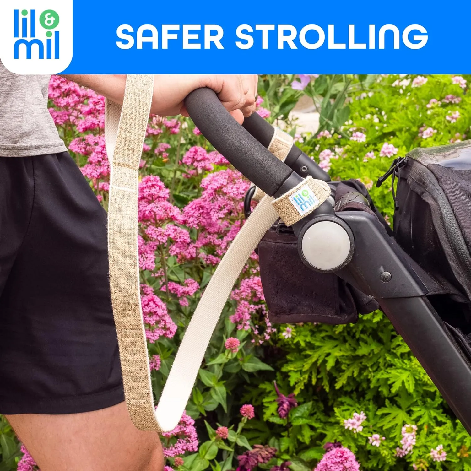 Lil & Mil Stroller Saver & Helper Hook - Safety Leash for Strollers with Stroller Hook, Perfect for Jogging and Hilly Walks, Universal Fit, Durable & Comfortable - Upgrade Your Stroller Safety Today!