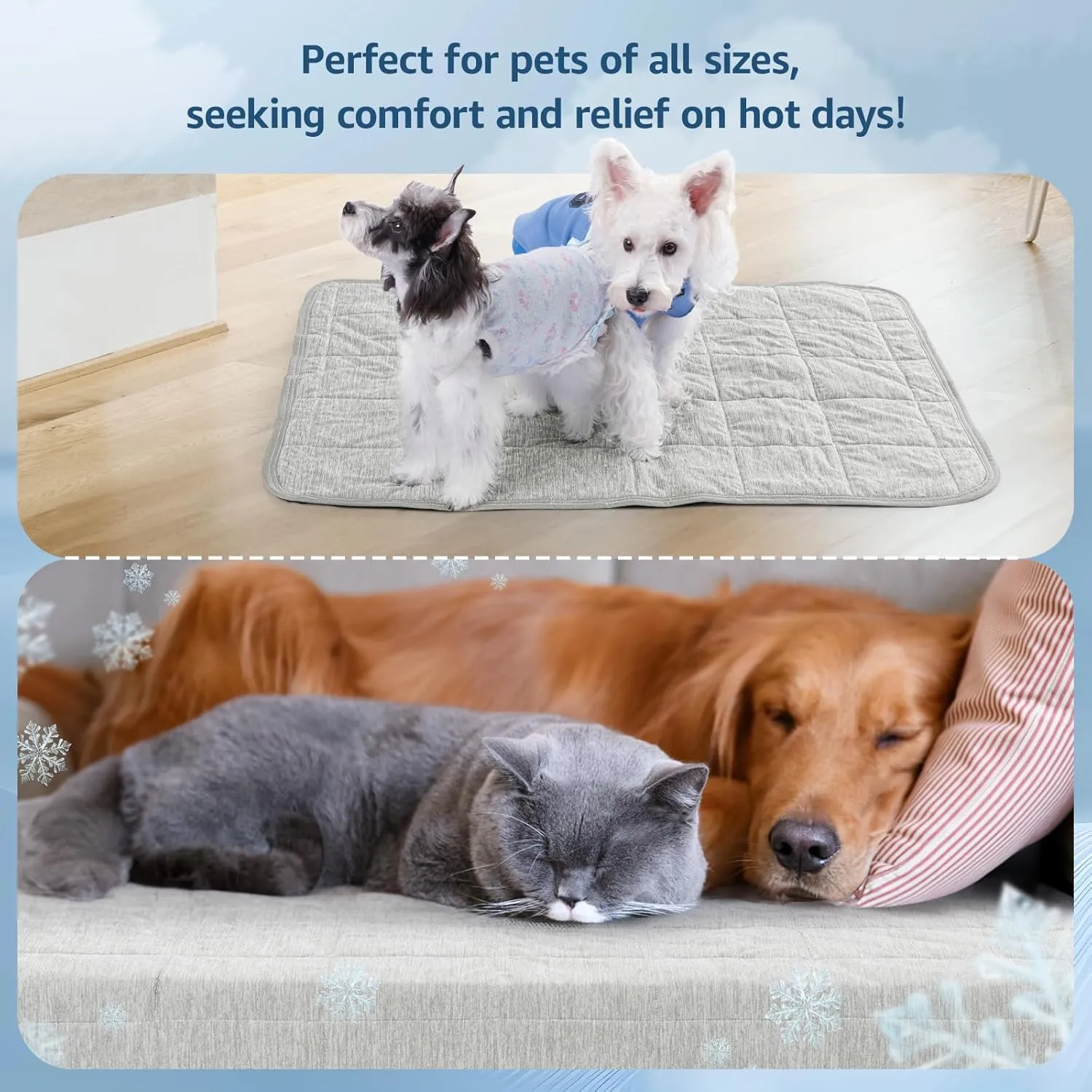 LOOBANI Cooling Blanket for Dogs, 0.4>Q-Max Washable Dog Cooling Blanket, Soft and Lightweight Pet Cooling Blanket for Hot Weather, Protect Sofa Bed from Scratches & Chewing