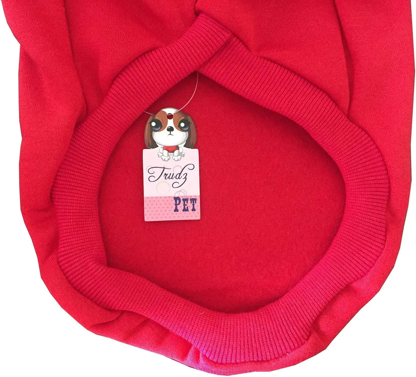 Love Me Fleece Dog Hoodie - Warm Cotton Grooming Sweater for Small, Medium & Large Dogs & Cats - Red, XXL