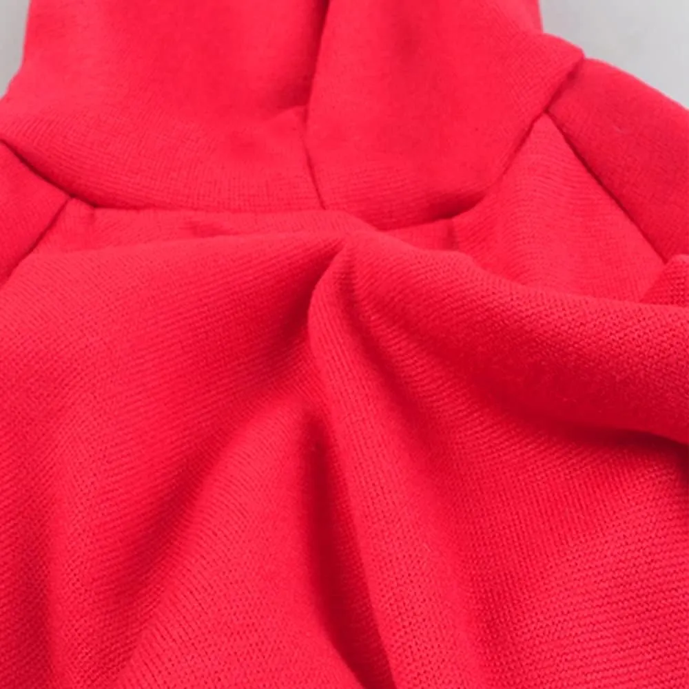 Love Me Fleece Dog Hoodie - Warm Cotton Grooming Sweater for Small, Medium & Large Dogs & Cats - Red, XXL