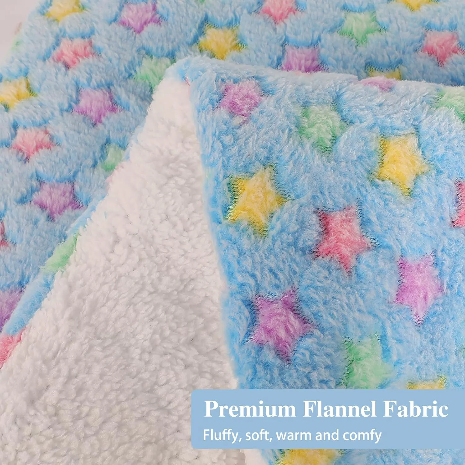 Lucky Monet Ultra Soft Plush Pet Bed Mat Reversible Dog Cat Crate Cushion Pad Machine Washable Sleeping Blanket Liner (S-15.7"x19.7", Blue)