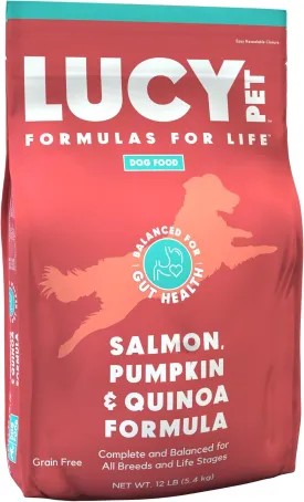 Lucy Pet Formulas for Life Salmon, Pumpkin, & Quinoa Dry Dog Food, All Life Stages, Digestive Health, Sensitive Stomach & Skin, 12lb bag