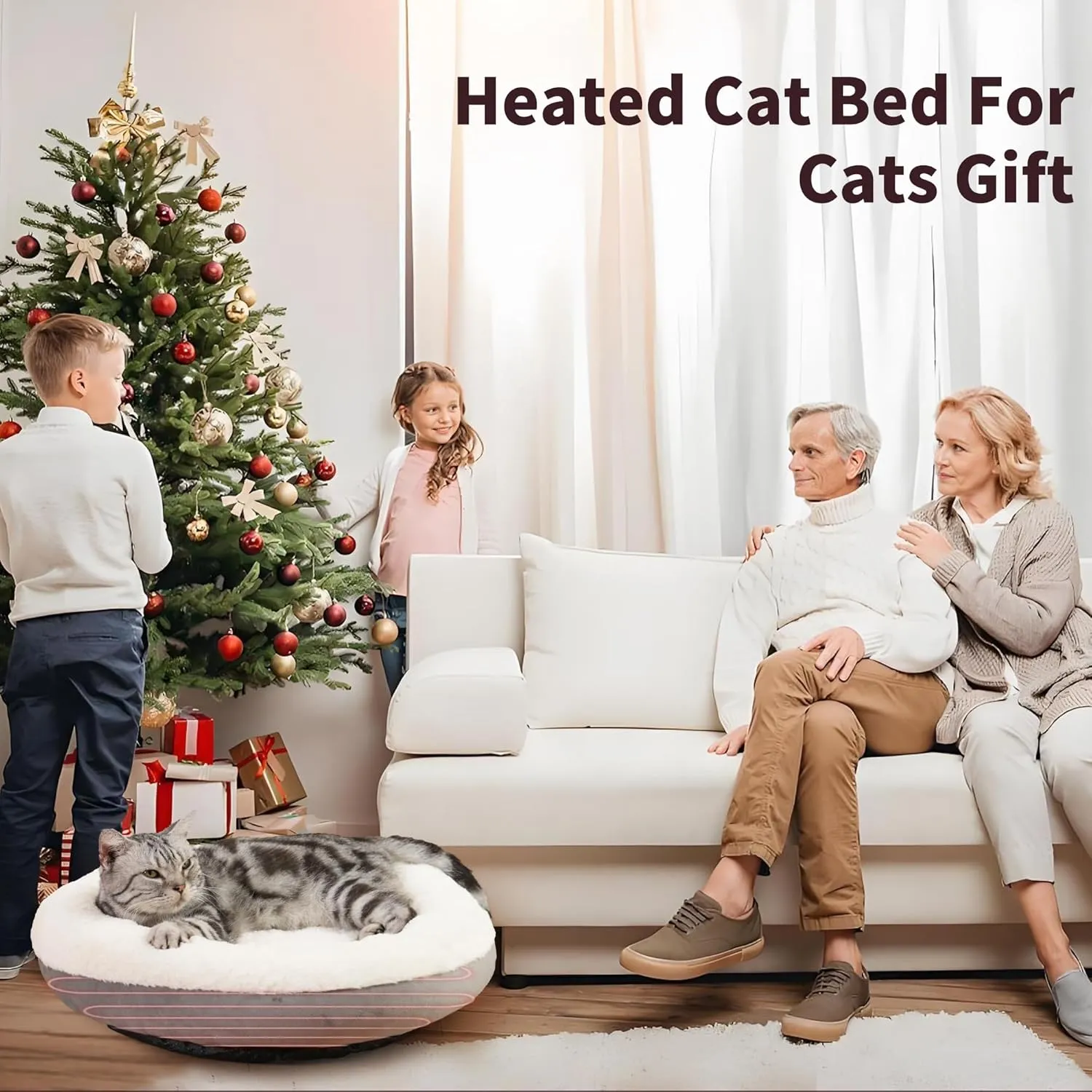 MARUNDA Self Warming Cat and Dog Bed, Super Soft Crate Blanket, Thermal Heating Pad Mat (Grey, 20")