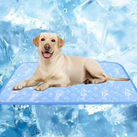 MH MYLUNE HOME Dog Cooling Mat 48x28 Inch - Double-Sided Cooling & Warm, Arc-Chill Cooling Fiber, Endothermic Color Changing Pet Pad for Large Dogs, Foldable & Washable Summer Blanket