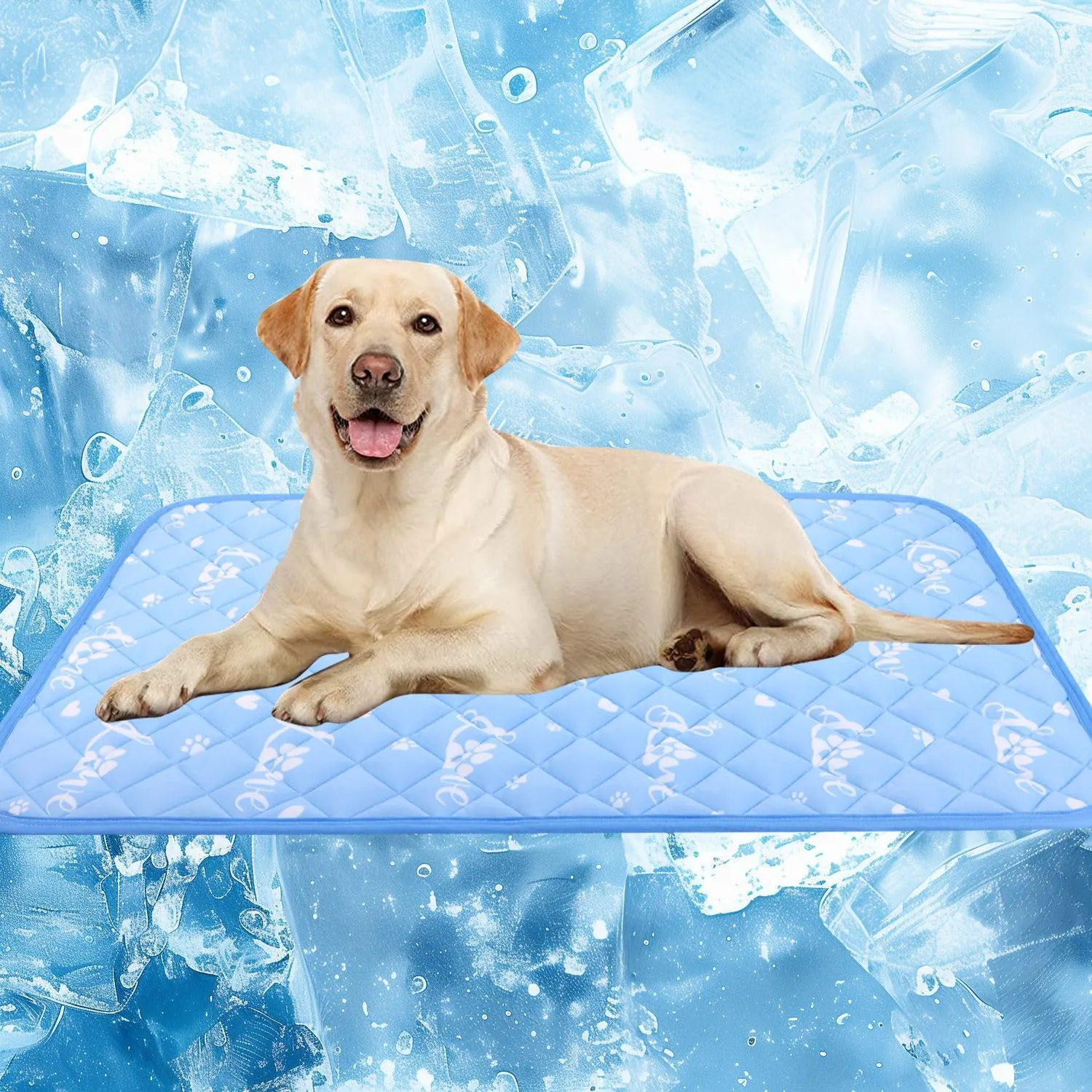 MH MYLUNE HOME Dog Cooling Mat 48x28 Inch - Double-Sided Cooling & Warm, Arc-Chill Cooling Fiber, Endothermic Color Changing Pet Pad for Large Dogs, Foldable & Washable Summer Blanket