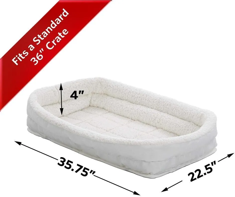 Midwest Homes for Pets Double Bolster Bed, 36", White (40336-FS)