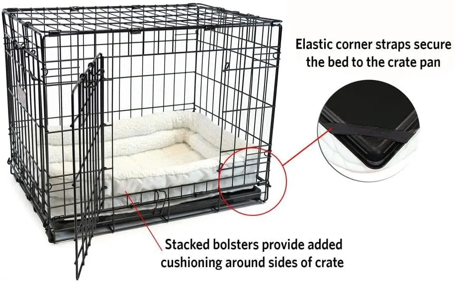 Midwest Homes for Pets Double Bolster Bed, 36", White (40336-FS)