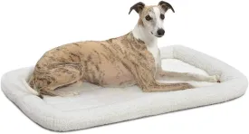 MidWest Homes for Pets Homes for Pets Quiet Time Fleece Bolster Pet Bed - Cream - 36 x 23-Inchch (40236)
