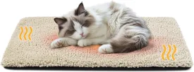 Miguel Cat Bed Self Warming Dog Bed Cat Self Heating Mat for Dog House 30 x 20 inch Non Electric Mat Indoor Thermal Dog Crate Pad, with Removable Washable Cover (Light Brown,M)