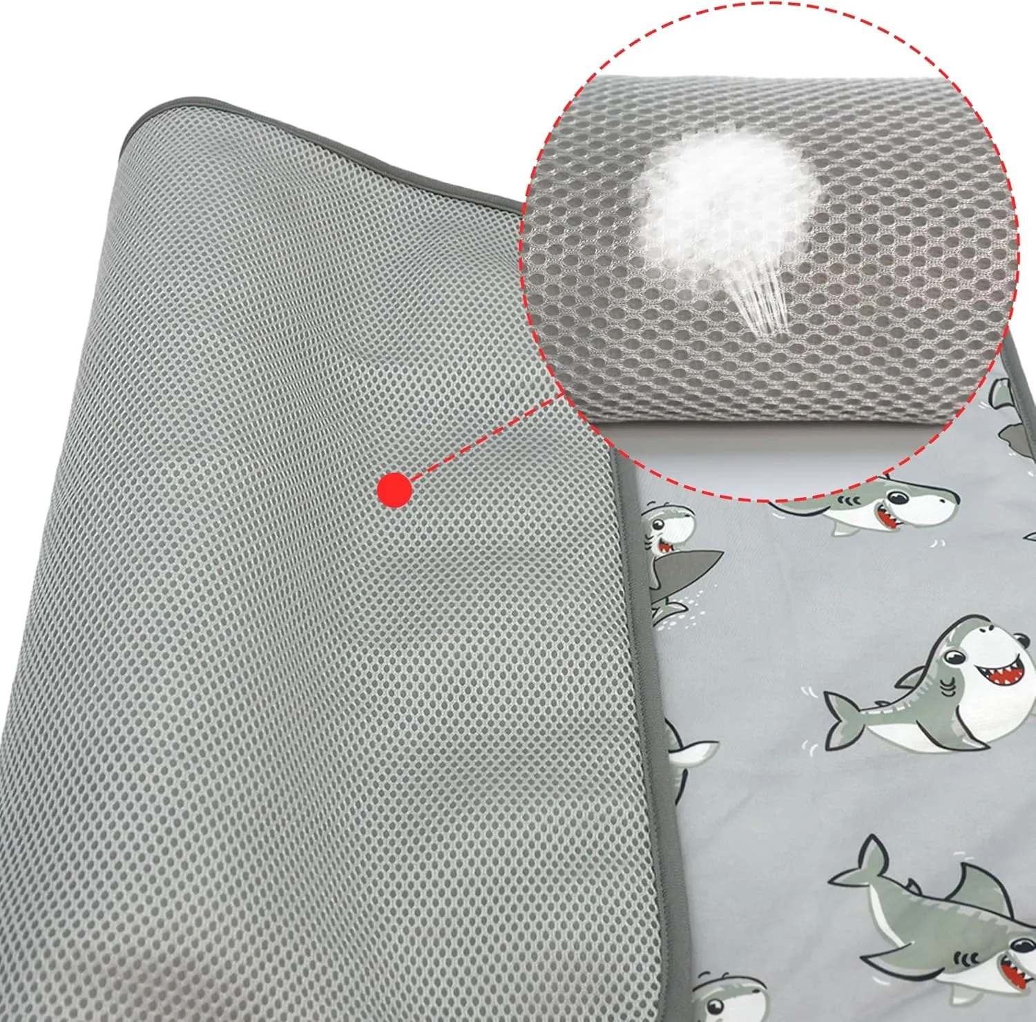 NACOCO Summer Pet Cooling Mat - Cat Dog Cushion Pad Sleeping Cool Sharks Comfortable Soft for Pets Kids and Adults (Grey Shark, S)