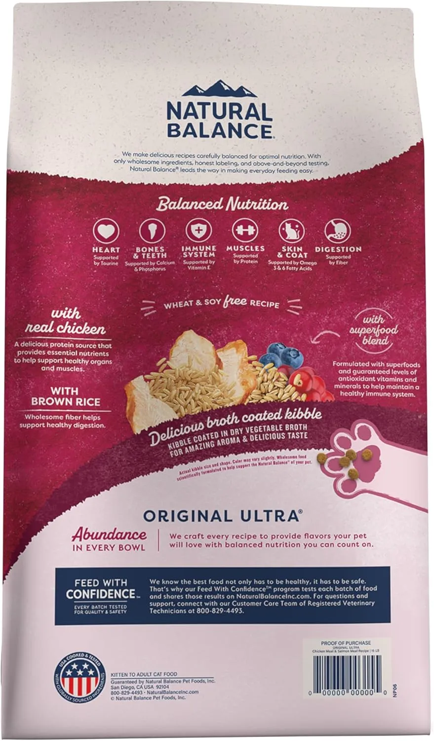 Natural Balance Original Ultra Dry Cat Food, Chicken Meal & Salmon Meal Recipe, Whole Body Health for Kittens to Adult Cats, 6 Pound (Pack of 1)