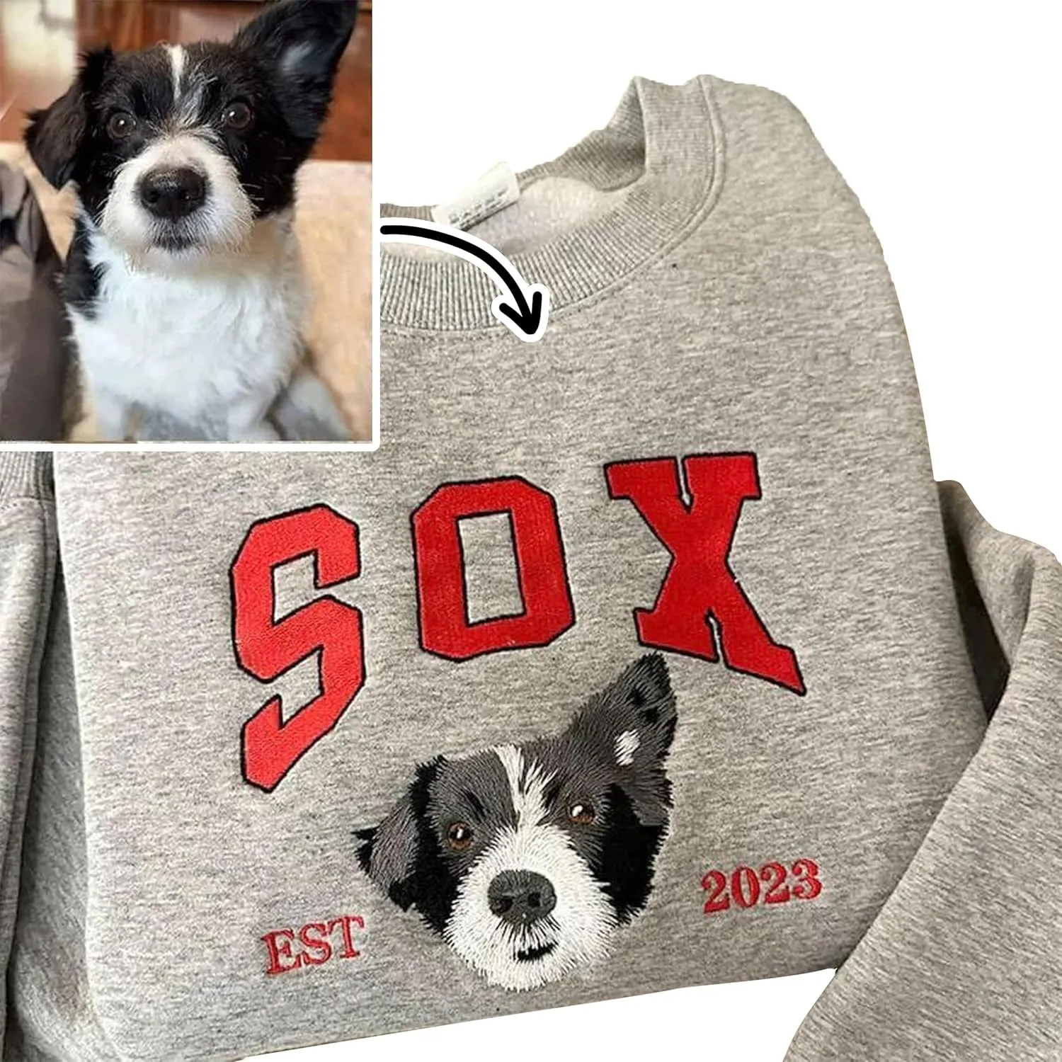 NAZENTI Personalized Dog Mom Sweatshirt, Custom Matching Shirt with Pet, Gifts For Pet Lovers, Matching Dog and Owner Sweater