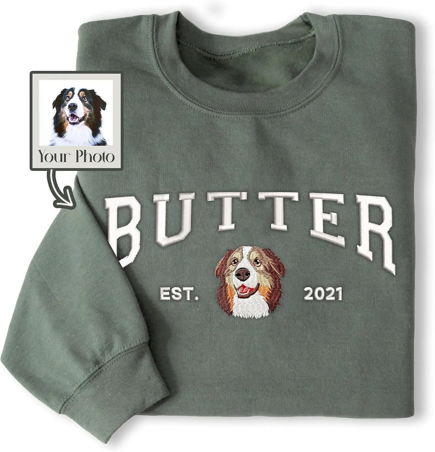 NAZENTI Personalized Dog Mom Sweatshirt, Custom Matching Shirt with Pet, Gifts For Pet Lovers, Matching Dog and Owner Sweater