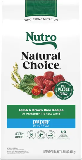 Nutro Natural Choice Puppy Dry Dog Food, Lamb & Brown Rice Recipe, 4.5 lb. Bag