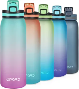 Opard 30oz/32oz Sports Water Bottle with Leak Proof Flip Top Lid BPA Free Tritan Reusable Plastic for Gym and Outdoor, Travel Water Bottle with Straw