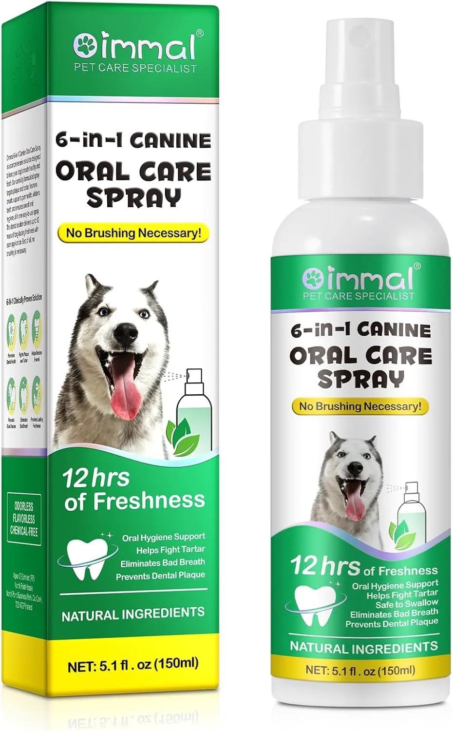 Oral Care Spray for Dogs, Dog Dental Spray Removes Tartar, Dog Breath Freshener, Dog Breath Spray, Plaque and Freshens Breath Instantly, Pet Clean Teeth Cleaning Spray, Gums Health Care for Dog
