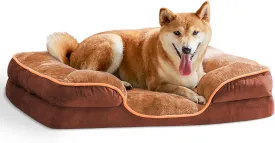 Orthopedic Dog Bed for Medium Dogs, Waterproof Memory Foam Pet Beds with Sides, Washable Removable Cover, Non-Slip Base, Egg Crate Foam Couch for Improved Sleep, 28" L x 23" W x 6.5" Th