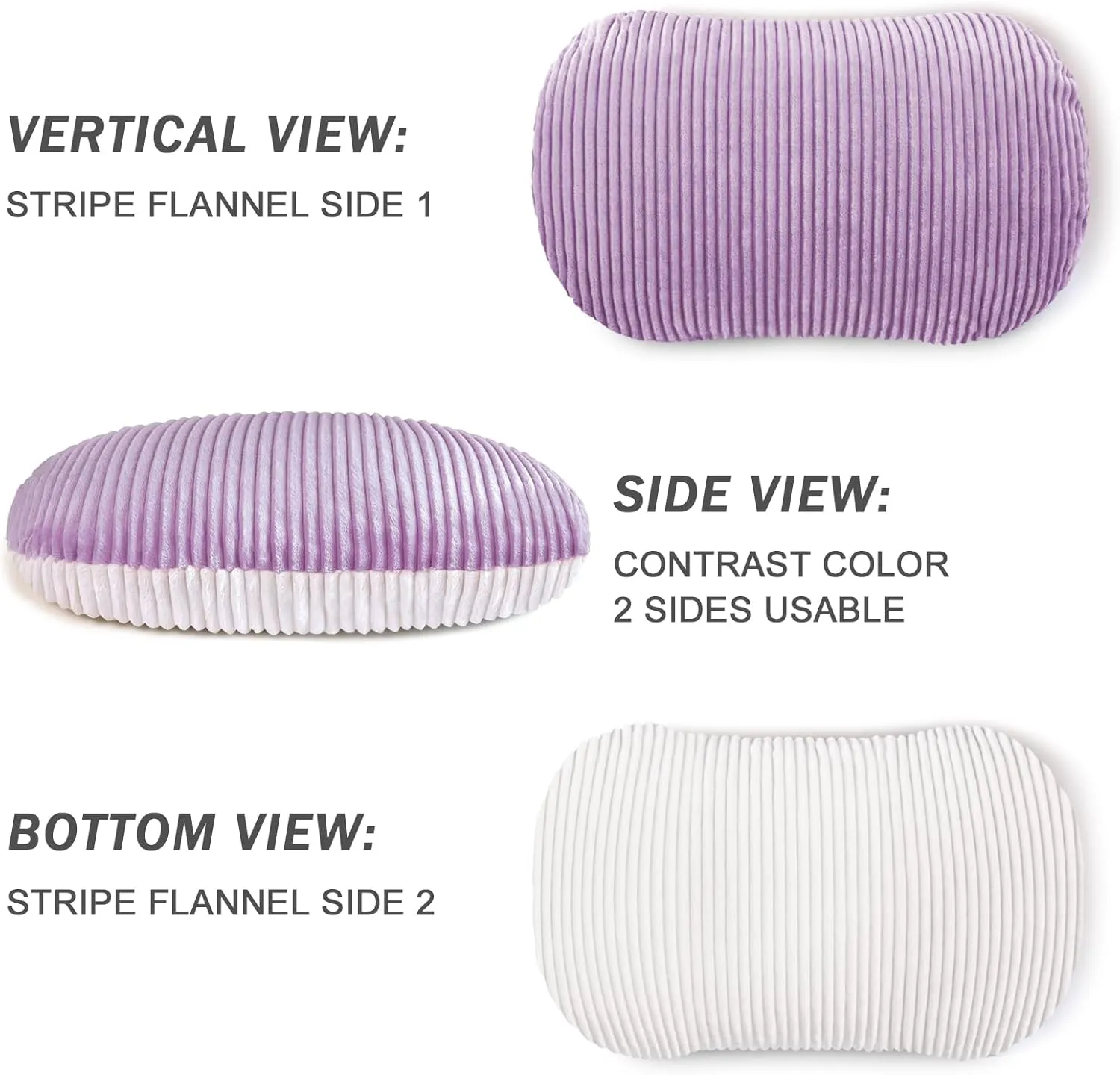 Patas Lague Reversible Orthopedic Dog Bed for Small Dogs 24''x18'', Memory Foam Supportive Therapy Fillings Deep Sleep Pet Beds with Removable Cover Soft Warm Washable Cat Cuddler Purple