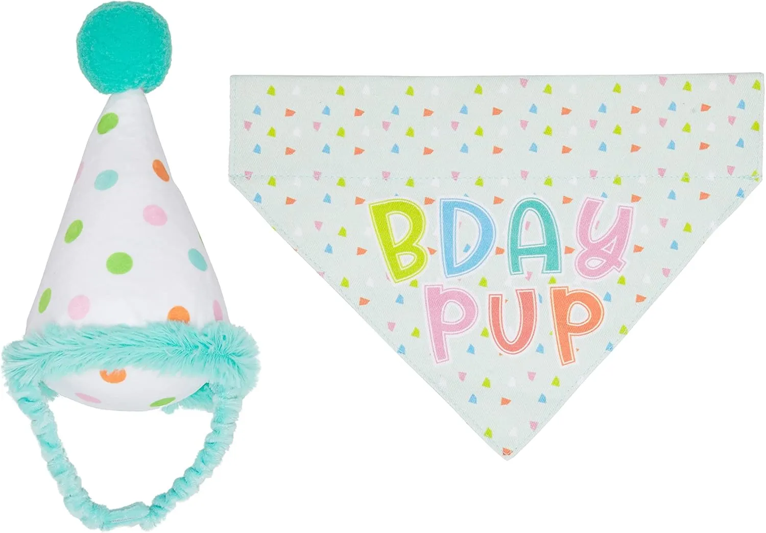 Pearhead Pet Happy Barkday Bandana and Party Hat Birthday Set for Dogs, Small/Medium