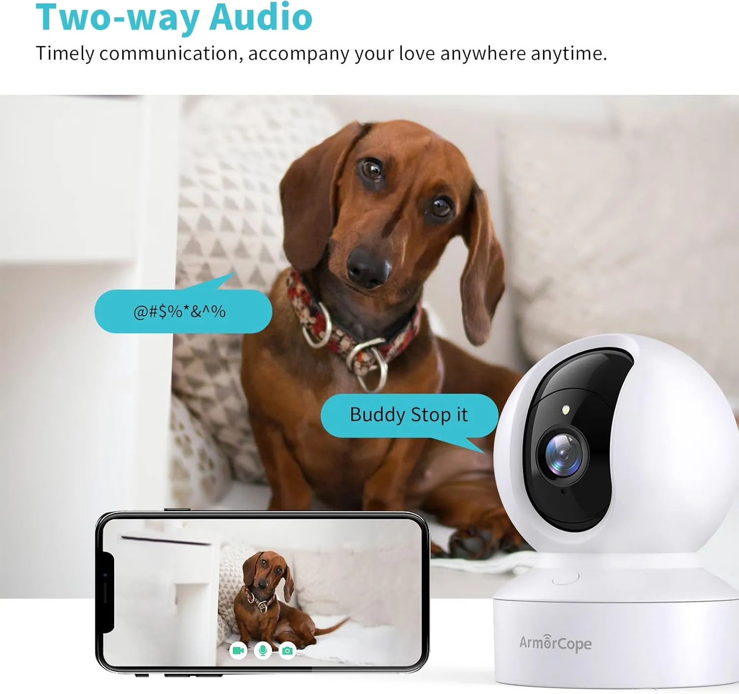 Pet Camera, 2K HD Dog Camera with Phone APP, 360 Pan/Tilt View Puppy Cam, One Click Call for Baby Monitor, MagivPix Night Vision,Motion Tracking Alarm with Cloud/Local SD,Home Indoor Security Cam
