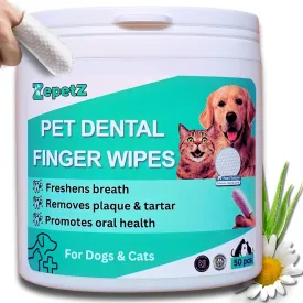 Pet Dental Care Finger Wipes for Dogs & Cats  Dog Teeth Cleaning Wipes Reduce Plaque, Freshen Breath & Support Gum Health  Disposable Toothbrush Alternative  2-Pack, 100 PCS