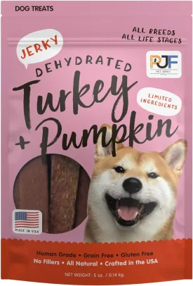 Pet Jerky Factory Premium Turkey and Pumpkin 5 oz. Dog Jerky Treats | 100% Human Grade | USA Made | High Protein | Grain Free | Limited Ingredients | No Filler | BHA-BHT Free | Soft-Tender