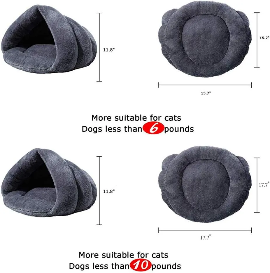 Pet Tent Cave Bed for Small Medium Puppies Kitty Dogs Cats Pets Sleeping Bag Thick Fleece Warm Soft Dog Cuddler Burrow House Hole Igloo Nest Cozy Bed for Cat Puppy