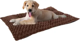 PETMAKER Pet Bed  32x19 Dog Pillow and Crate Pad with Faux Fur Sleep Surface and Non-Slip Bottom  Machine Washable Dog Bed (Brown)