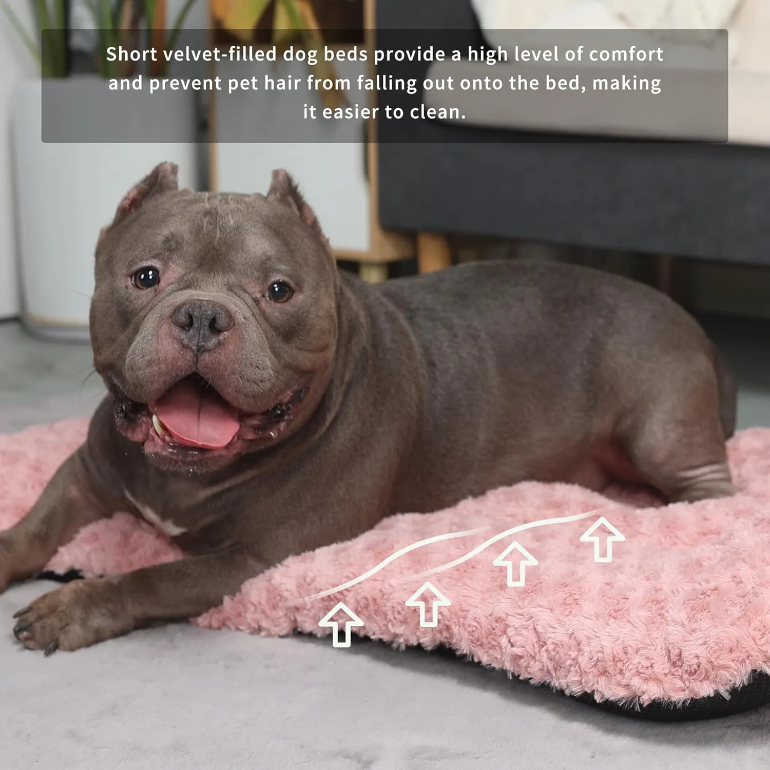 Pink Dog Bed for Crate Washable 36 Inch Kennel Pads for Dog Cages Large Sized Dog Deluxe Plush Fulffy Comfy Anti-Slip Pet Sleeping Mat, 35" x 22", Pink
